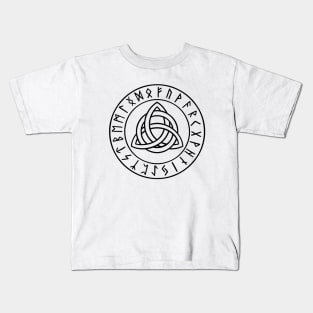 Celtic Knot symbol with Elder Futhark Runes Kids T-Shirt